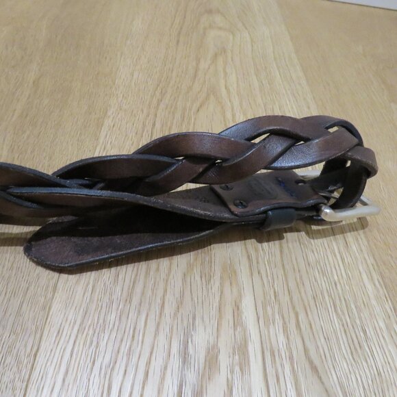 PHANTASMAGORIA LEATHER Dylan Braided Leather Belt in Dark Brown Western Size 38 - Picture 8 of 12